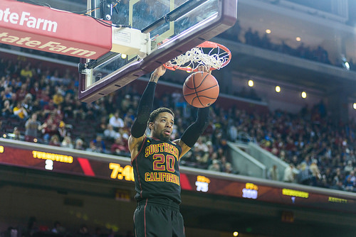 J.T. Terrell had 21 points to lead the Trojans, but it was too little, too late. (Charlie Magovern/Neon Tommy)