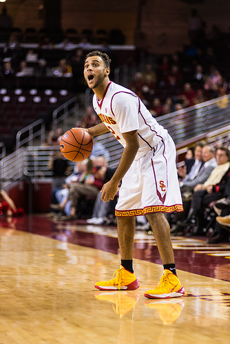 Julian Jacobs had five of the Trojans' 20 turnovers. (Charles Magovern/Neon Tommy)