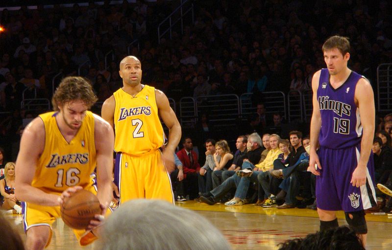 The Lakers are longing to bring back the success they had when Derek Fisher was in L.A., while the Kings are struggling to keep their franchise in Sacramento (Bridget Samuels/Wikimedia Commons).