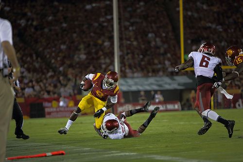 Marqise Lee might not be playing, putting even more pressure on the USC defense. (Matt Woo/Neon Tommy)