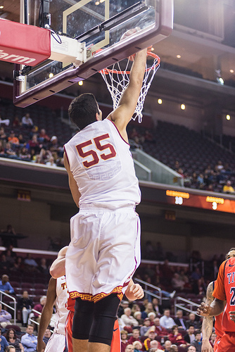 Omar Oraby (55) had 15 points, including a couple of dunks. (Charles Magovern/Neon Tommy) Omar Oraby (55) had 15 points, including a couple of dunks. (Charles Magovern/Neon Tommy)