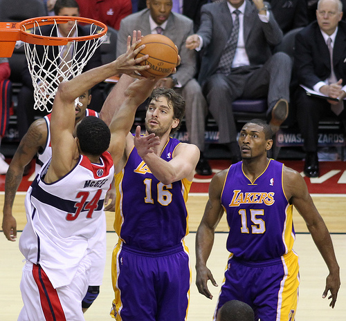 Pau Gasol and Metta World Peace round out the starting lineup, but what about the bench? (Keith Allison/Creative Commons)