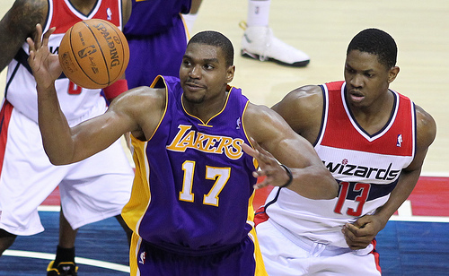 Bynum's attitude and effort were oft-questioned in Los Angeles. (Keith Allison/Flickr)