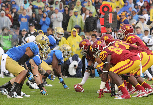 Both schools' running games will be crucial on Saturday. (James Santelli/Neon Tommy)