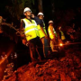 Rescue workers aid quake victims. Rescue workers aid quake victims.