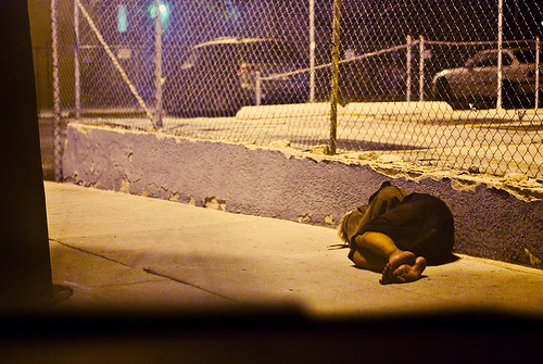 A homeless person in the Los Angeles region (photo courtesy of Creative Commons). A homeless person in the Los Angeles region (photo courtesy of Creative Commons).