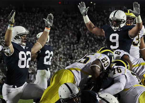 Penn State football players, photographed in 2010 (Creative Commons).