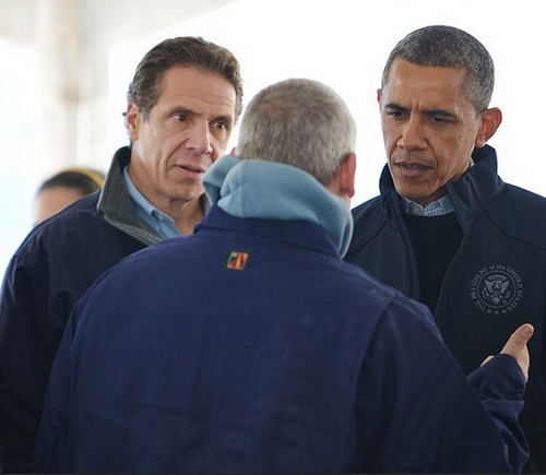 Gov. Andrew Cuomo and President Barack Obama visit New Yorkers affected by Hurricane Sandy, Nov. 15, 2012 (Creative Commons).