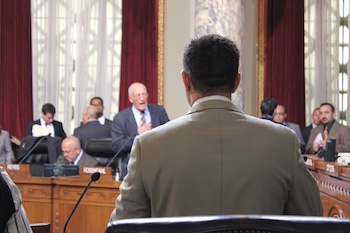 Councilman Joe Buscaino seemed already at ease in his new role. (Catherine Green)  