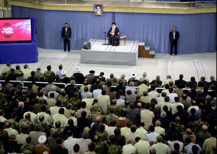 Ayatollah Ali Khamenei, pictured here addressing commanders of Iran's armed forces. (Wikimedia Commons) Ayatollah Ali Khamenei, pictured here addressing commanders of Iran's armed forces. (Wikimedia Commons)