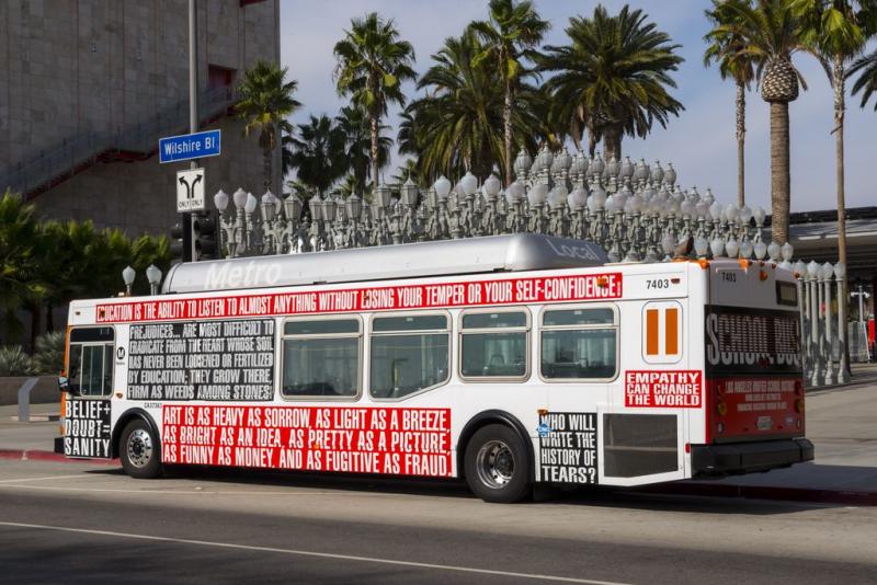 Barbara Kruger bus (Photo by L.A. Art Fund)