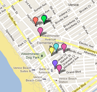Click on map to view the architecture sites