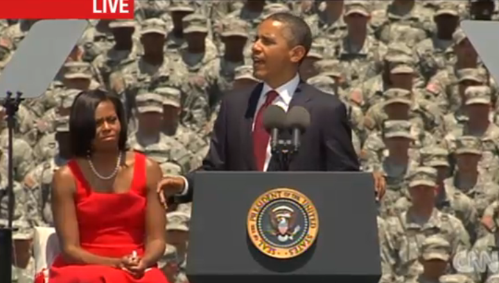 President Obama speaks to military at Fort Stewart in Georgia about the GI Bill Executive Order (Screenshot from CNN's live coverage) President Obama speaks to military at Fort Stewart in Georgia about the GI Bill Executive Order (Screenshot from CNN's live coverage)