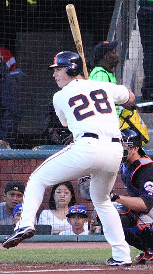 San Francisco catcher Buster Posey hit two NLDS home runs, including a Game 5 grand slam. (Chase N/Wikimedia Commons) San Francisco catcher Buster Posey hit two NLDS home runs, including a Game 5 grand slam. (Chase N/Wikimedia Commons)