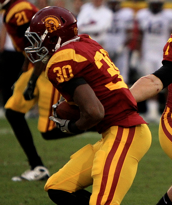 D.J. Morgan's re-emergence gives the Trojans added depth at RB. (James Santelli/Neon Tommy)