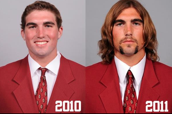While the physical appearance has changed, the person has not. (Courtesy of USCTrojans.com)  