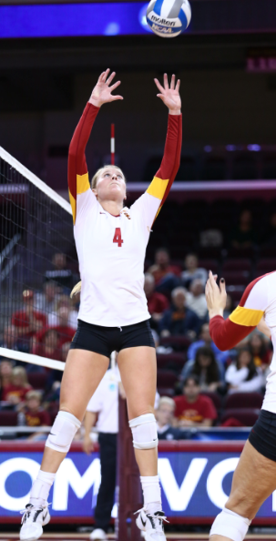 Crone's improvement from her freshman season has been a huge boost for the team. (Jon Kondrath/USC Athletics)