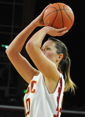 Kate Oliver scored 12 points along with 13 rebounds, four assists and three blocks. (Dan Avila/USC Sports Information)