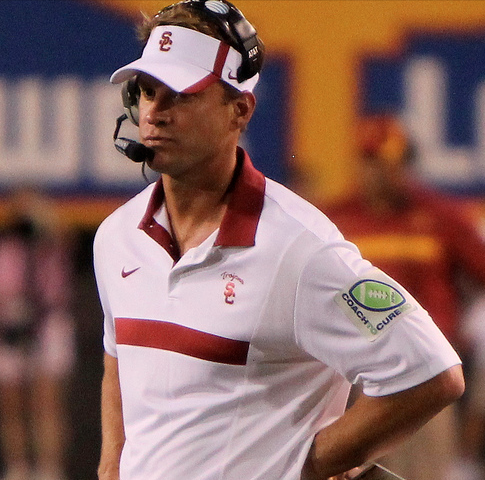 After losing five of his last six last season, Kiffin is in some hot water. (James Santelli/Neon Tommy)