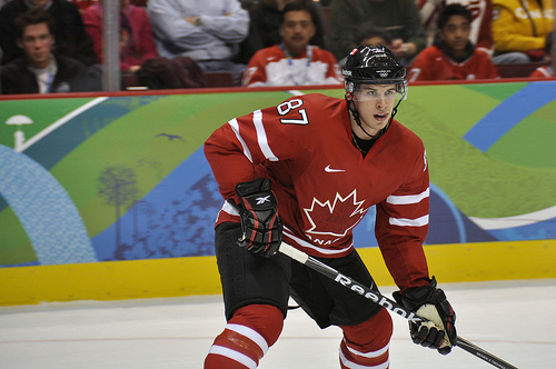 Sidney Crosby playing for Canada in the 2010 Vancouver Olympics where he scored the game winning goal that won Canada the gold. (Creative Commons / VancityAllie)