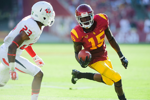 Nelson Agholor and the Trojans are closer to the bottom of the Pac-12 than the top. (Charlie Magovern/Neon Tommy)