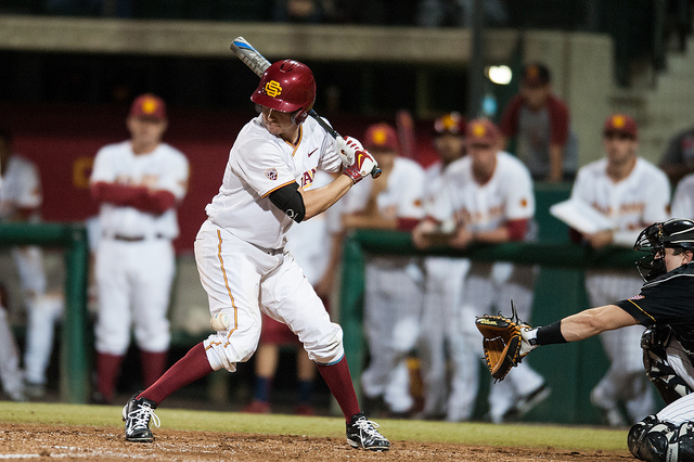 Garrett Stubbs went 4-for-5 with four singles and two steals Friday night. (Charlie Magovern/Neon Tommy)