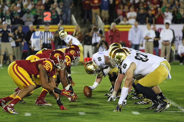 No more rivalry for the Men of Troy and the Golden Domers. (Scott Enyeart/Neon Tommy)