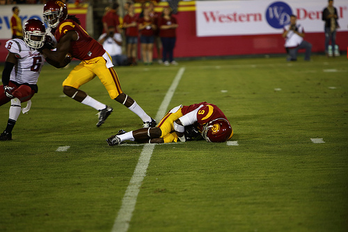Marqise Lee was ineffective, catching just seven balls for 27 yards. (Matthew Woo/Neon Tommy)