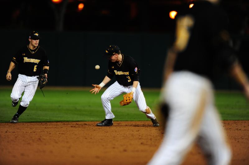 Towson committed four errors Friday night. (Charlie Magovern/Neon Tommy)