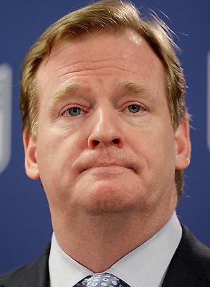Roger Goodell is between a rock and a hard place on the marijuana issue. (Wikimedia Commons)
