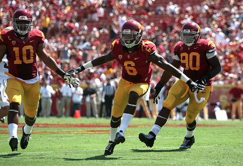 Josh Shaw (#6) is USC's top enforcer in the secondary, but may miss considerable time. (Kevin Tsukii/Neon Tommy)