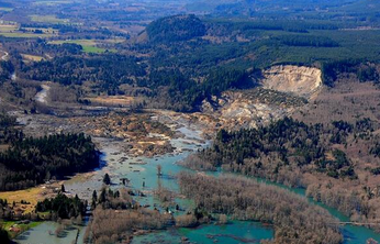 Washington state patrol photo of the devastation after the mudslide.