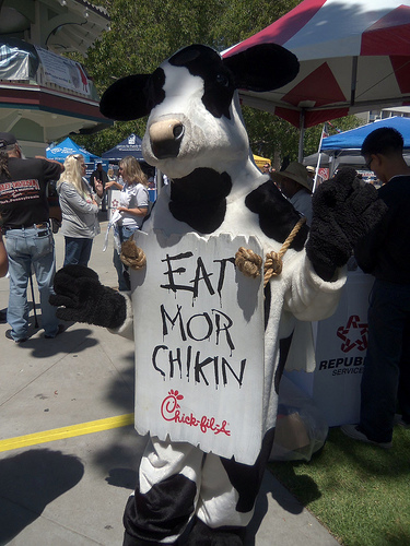 Those opposing gay marriage and rights visited Chick-fil-A on Wednesday. (CloteeAllochuku/Flickr)