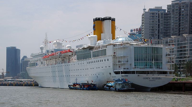 The Costa Allegra is now being towed to the main Seychelles island of Mahe (Wikimedia Commons)