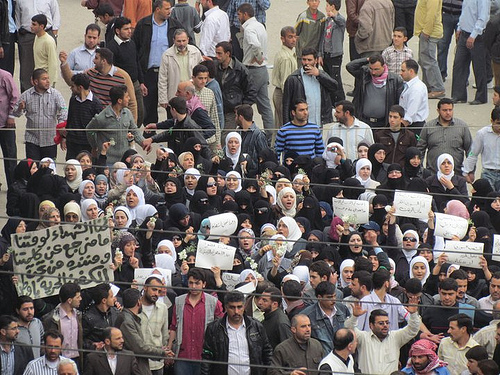 Protestors in Damascus in 2011 (Creative Commons)