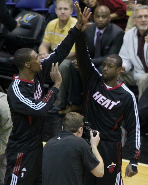 After rough Game 1s, Chris Bosh and Dwyane Wade killed it in Game 2 (Creative Commons/Keith Allison).