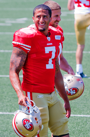 All Kaepernick does is smile... and tear up opposing defenses. (jsnku/Creative Commons)