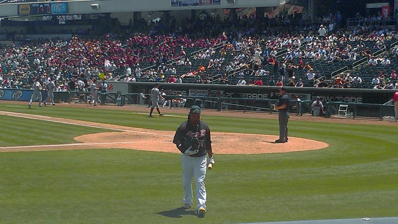 Manny Ramirez returns to the dugout following one of his three strikeouts (Will Robinson).