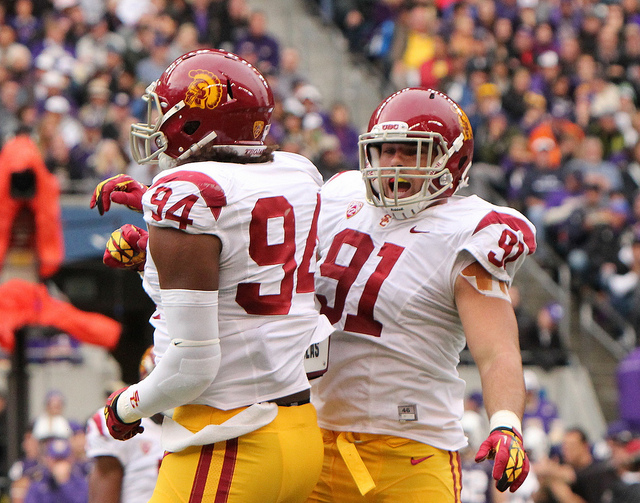 The D-line's dynamic duo of Breslin and Williams have turned a supposed weakness into a definitive strength. (James Santelli/NT)