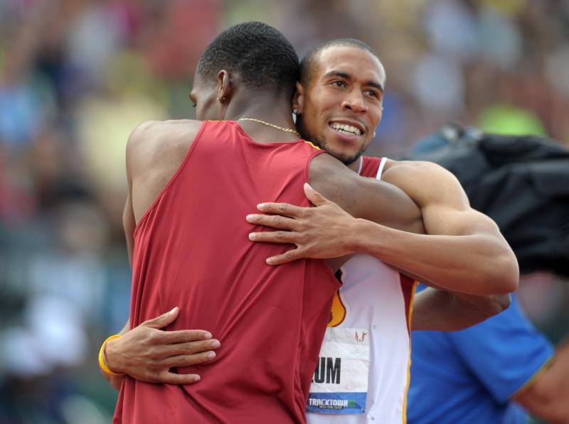 Josh Mance (left) and Bryshon Nellum (right) will both compete in London -- they will also be roommates. (USC Trojans/Kirby Lee)