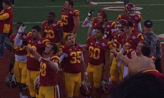 USC celebrating after their win. (Jacob Freedman) USC celebrating after their win. (Jacob Freedman)