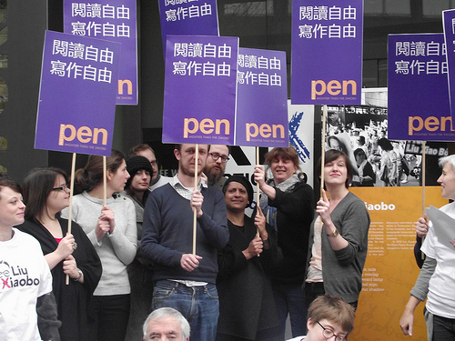 Activists in London campaigning for Liu Xiaobo's release (Creative Commons)