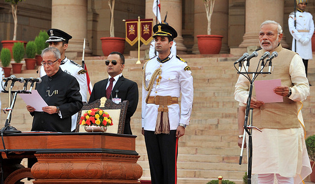 Narendra Modi as he was sworn in as prime minister of the world's largest democracy on Sunday. (Creative Commons/Narendra Modi)