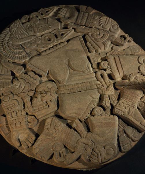 Stone relief of Coyolxauhqui, uncovered at the Templo Mayor. (katiebordner, Creative Commons) Stone relief of Coyolxauhqui, uncovered at the Templo Mayor. (katiebordner, Creative Commons)
