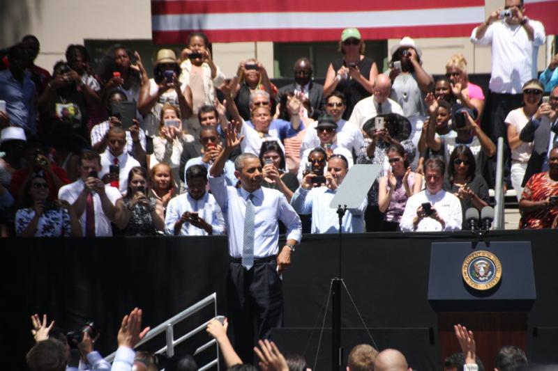 “I love you back," he says. This guy’s a rock star, not a mere political wonk. (Jackson Prince) “I love you back," he says. This guy’s a rock star, not a mere political wonk. (Jackson Prince)