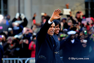 President Barack Obama and First Lady Michelle Obama during the 2013 Inauguration. (Flickr/ Glyn Lowe Photoworks)