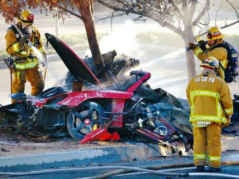 Wreckage from the site of the accident was photographed by passerby and visited by the actor's costars. (via Flickr, Creative Commons)