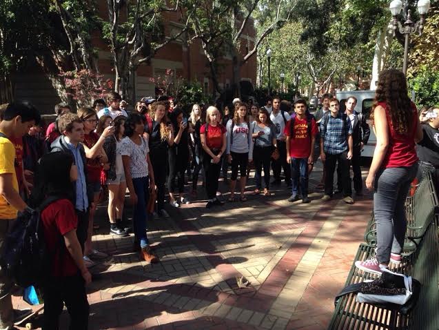 (USC student protestors/Matt Tinoco) (USC student protestors/Matt Tinoco)