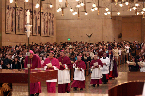 (Cardinal Roger Mahony and the rest of Los Angeles Archdioceses Bishops/Creative Commons)