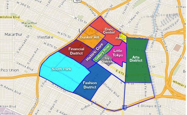 Areas of downtown Los Angeles, which lacks quality public elementary schools.